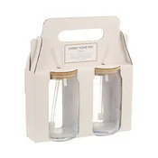 Homestar Kozarci za pitje Classic 2 kosa 500 ml s pokrovom in stekleno slamico