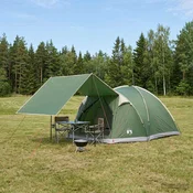 vidaXL vidaXL Kabinski šotor s streho Zelena 4 osebe Poliester in jeklo, (5000309600)