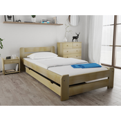 Postelja Laura 80 x 200 bor Posteljno dno: Brez posteljnega dna, Vzmetnica: Vzmetnica Deluxe 10 cm