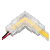 Kotni konektor za 8 mm COB LED trakove, montaža s klikom, kabelski konektor