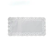 Dekorativna čipka (PAP) kvadratna bela 24 x 15 cm [100 kosov]