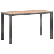 Vidaxl Vrtna miza antracitna in rjava 123x60x74 cm trden akacijev les