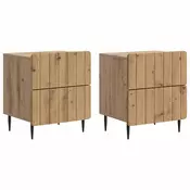 vidaXL Nočna omarica 2 pcs Artisan hrast 43 x 34,5 x 49,5 cm