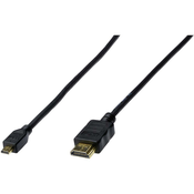 Digitus HDMI priključni kabel [1x HDMI-vtič  1x HDMI-vtič D Micro] 1 m črn 3840 x 2160 pikslov