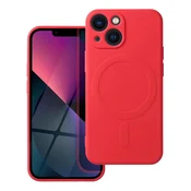 OEM SILICONE MAG COVER ovitek, združljiv z MagSafe, za iPhone 13 Mini, rdeč