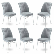 HANAH HOME Set 6 stolica Flex Grey White
