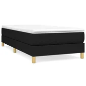 Vidaxl Posteljni okvir z vzmetmi črn 100x200 cm blago
