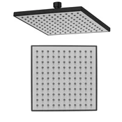 AQUALINE Eleganten Dežni Sistem za Prho, 200x200mm, Mat Črna, Trpežen ABS