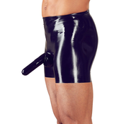 LateX Latex Pants with a Penis Sleeve and Anal Condom 2910438 Black S