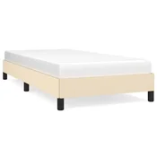 Vidaxl Posteljni okvir brez vzmetnice krem 100x200 cm blago