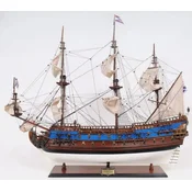 Casa Padrino luxury flagship Goto Predestination with solid wood stand 95.2 x 29.2 x H. 83.8 cm - Handmade decorative ship - Wooden ship - Warship - Sailing ship - Decorative accessories