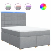 vidaXL vidaXL Box spring posteljni z vzmetnico svetlo siv 140x190 cm blago, (21310027)