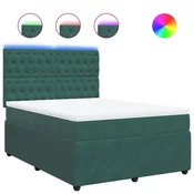 vidaXL vidaXL Box spring postelja z vzmetnico temno zelen 140x190 cm žamet, (21308624)
