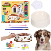 Kreativni set posode za pse za slikanje barvami in čopiči DIY 6 kosov.