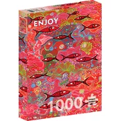 Enjoy - Puzzle Temno rdeča barva - 1 000 kosov