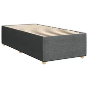 Vidaxl Posteljni okvir brez vzmetnice temno siv 90x190 cm blago