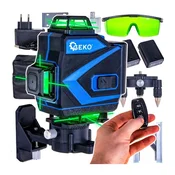 GEKO G03307 360° 4D križni laser + 2x baterija + etui + dodatki