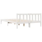 shumee vidaXL Zelo dolga postelja brez vzmetnice, bela, 160x210 cm, borov les