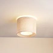 Lindby stropna svetilka Soula, O 26 cm, bež, plastika, E27 - Dnevna soba/jedilnica - Podeželska hiša/Rustikalna