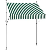 OUTSUNNY Senčnik 2x1, 2 m z zložljivo ročico, zunanji senčnik z ročico v aluminiju in poliestrski tkanini 180g/m2, za vrt, balkon in teraso, zelena in bela