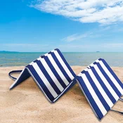Blazina za plažo ČRTE modro-bela