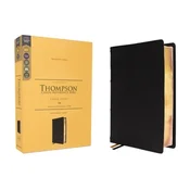 KJV, Thompson Chain-Reference Bible, Large Print, Genuine Leather, Cowhide, Black, Art Gilded Edges, Red Letter, Comfort