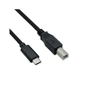 Roline USB2.0 kabel TIP C, C-B, M/M 1.8m crni