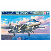 Sastavljivi model TAMIYA Vojni: Avioni - Grumman F-14D Tomcat, 2 figure (TAM61118)