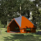 vidaXL vidaXL Teepee šotor s streho Siva in oranžna 490 x 410 x 210 cm, (5000091131)