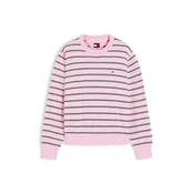 Tommy Jeans Pulover Essential roza/živo rdeča/črna/bela