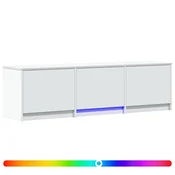 Vidaxl TV omarica z LED osvetlitvijo s predalom Bela 140 x 34 x 40 cm