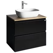 ALTAIR Vanity enota z desko 68 cm, črna mat/hrast emporio - Črna - 68x61,8x45,2 cm - Aqualine - ALTAIR II - 24 - MDF/laminat - 680 - 618 - 452 - 14