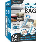 HOME & MARKER Vakuumsko shranjevanje oblačil - komplet 20 vreč (5 velikosti) + ročna črpalka | STORAGEBAG