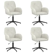 vidaXL vidaXL Vrteči pisarniški stoli 4 kos 54 x 55 x 90 cm Krem Žamet, (5000302333)
