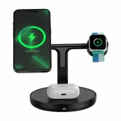 BASEUS Bežicni punjac 20W MagSafe iPhone stalak Swan 3u1