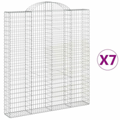 Vidaxl Obokane gabion košare 7 kos 200x30x220/240 cm pocinkano železo