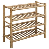 Vidaxl Polica za čevlje s polico Naravna 68 x 28 x 63 cm Bambus