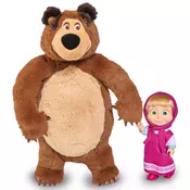 Simba lutka Maša i medvjed, plišani medvjedić 25 cm, lutka Maša 12 cm