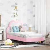vidaXL Posteljica za malčke z vzglavjem Roza 70 x 140 cm PU