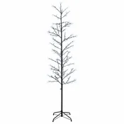 Vidaxl Mini brezovo božično drevo Črna 47 x 210 cm Jeklo 567 LED
