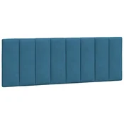 Vidaxl Blazina za vzglavje Hanko modra 120 cm žamet