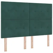 Vidaxl Vzglavje Temno zelena 144 cm Žamet