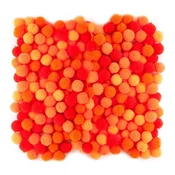Akrilni Pom Poms, 1 cm - 120 kosov | Različne barve | Orange