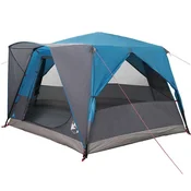 Vidaxl Kampi šotor za 7 oseb s streho Modra 400 x 350 x 212 cm