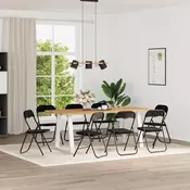vidaXL Zloženi jedilni stol 8 pcs Črna 48 x 44 x 78 cm Jeklo in Samet