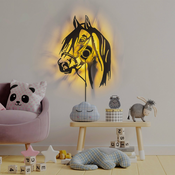 Opviq Stenna svetilka Horse, črna, kovina, 57 x 41 cm, kabel z vtičem - Dnevna soba / jedilnica - Sodobni