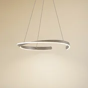Lucande LED viseča svetilka Eloura, srebrna, O58cm, kovina, CCT - Dnevna soba/jedilnica - Sodobni - srebrna, bela