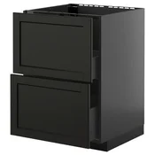 METOD / KNIVSHULT Pod.element sudop. i 2front/2fioke, Crnosiva/Lerhyttan crno bajcovano, 60x60 cm