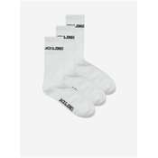 Set of three pairs of white Jack & Jones mens socks - Mens