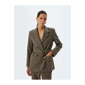 Koton Double Breasted Belted Blazer Jacket with Pockets